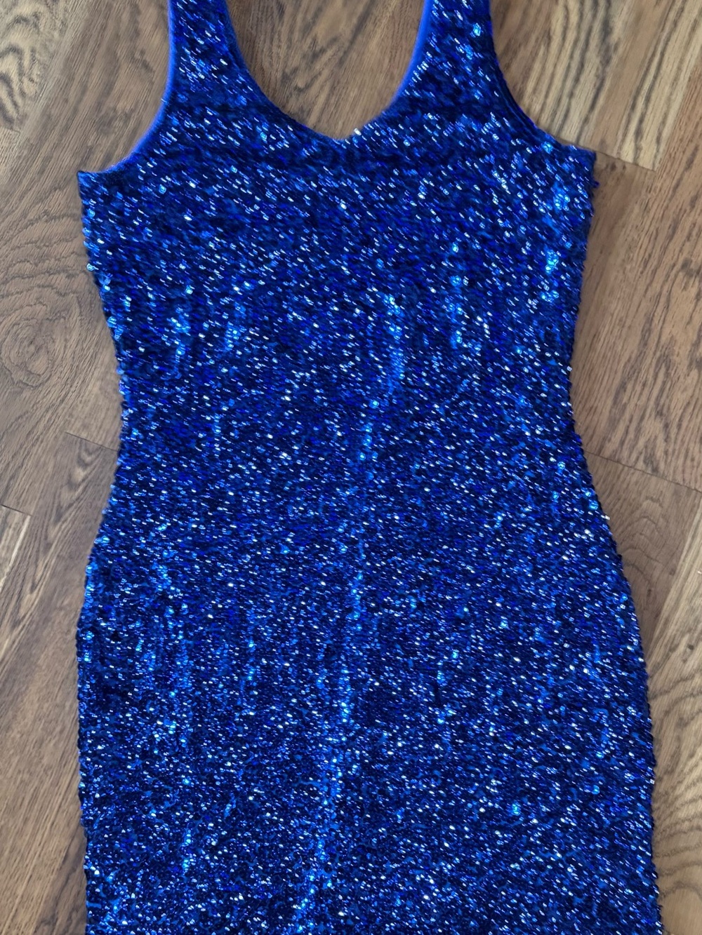 NWT MANER Royal Blue Sequin Tank Dress